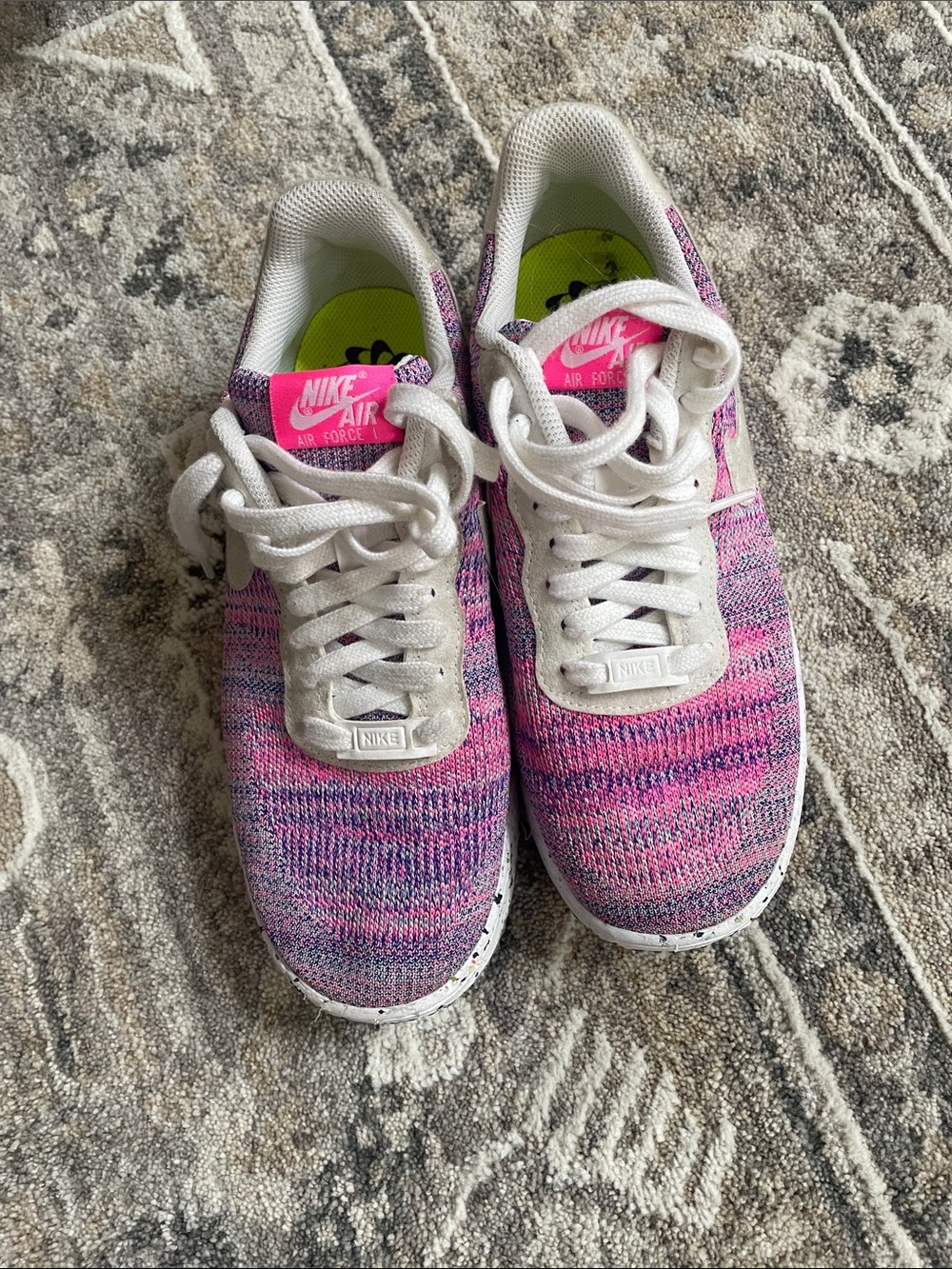 Nike Women's Air Force 1 Knit Sneakers in Pink and Purple